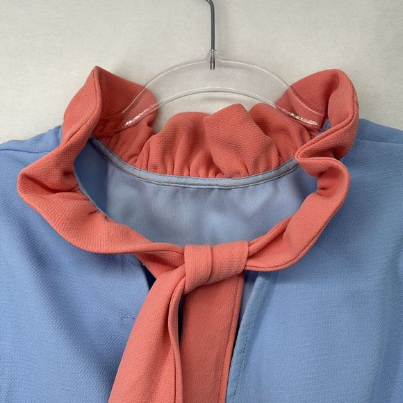 Pomander Place by Tuckernuck Blue Daphne Dress Swing Ruffle Bow sz L - Picture 15 of 16